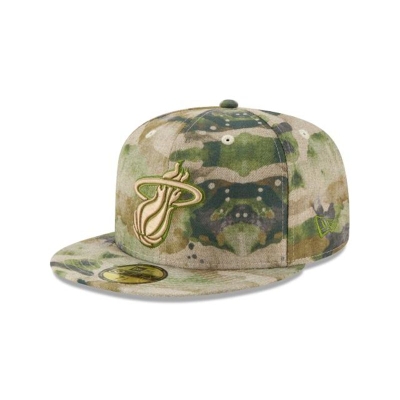 Miami Heat Gorra | New Era NBA Abstract Camo 59fifty Fitted Cap Mexico - Marrom